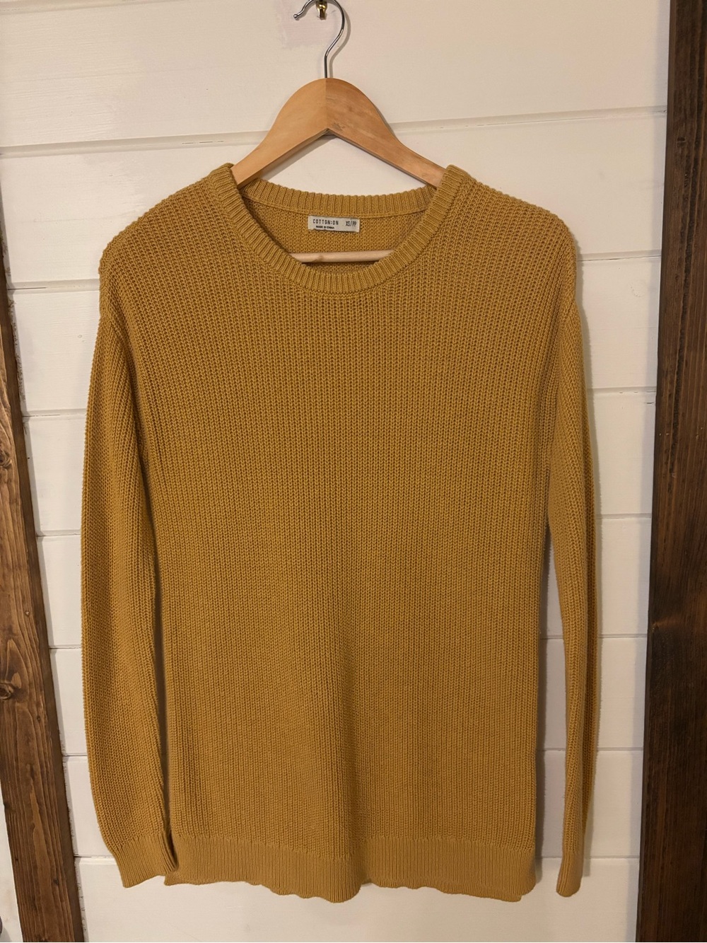 Cotton On Mustard Crewneck Knit Sweater for Women